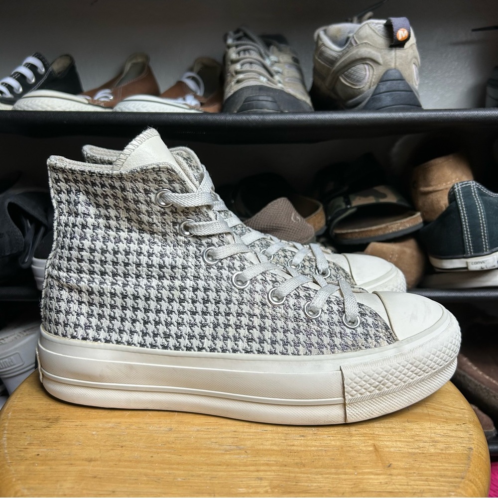 Converse ctas hi white silver lift platform chevron - Picture 2 of 7